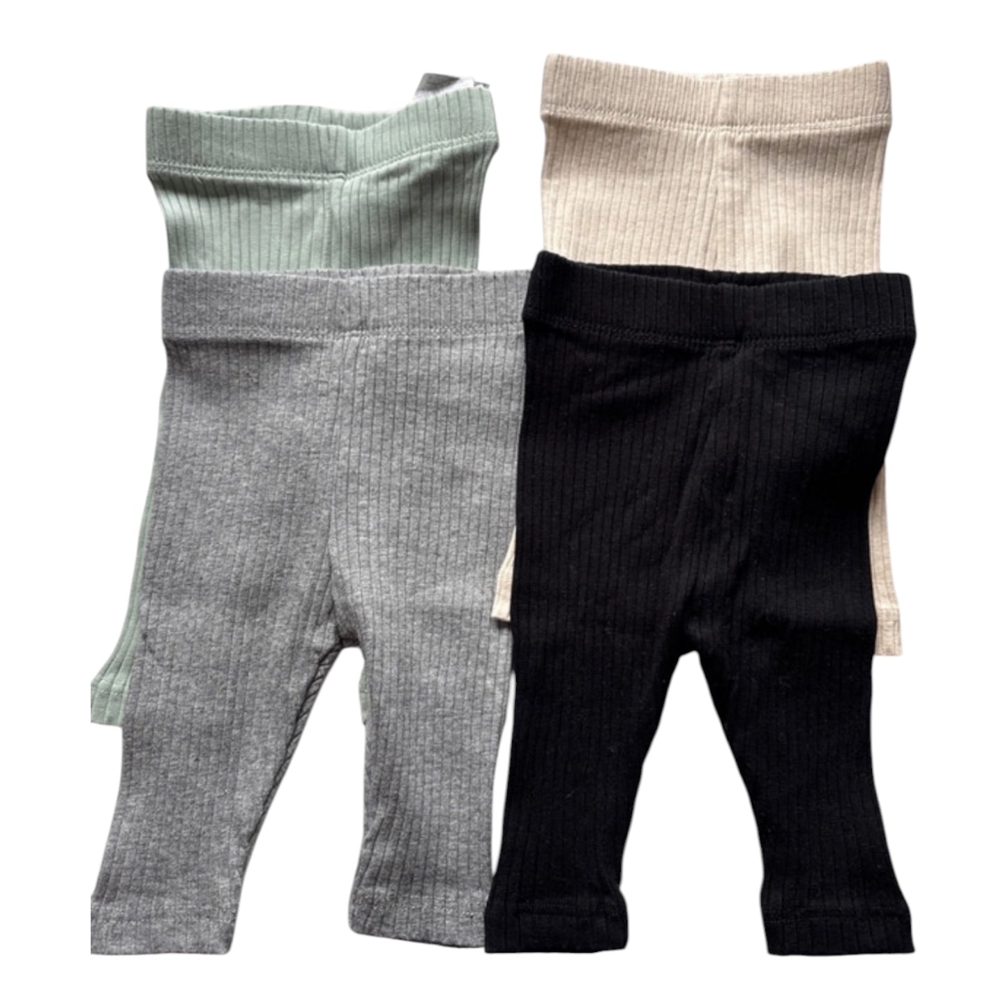 4 leggings en coton côtelé